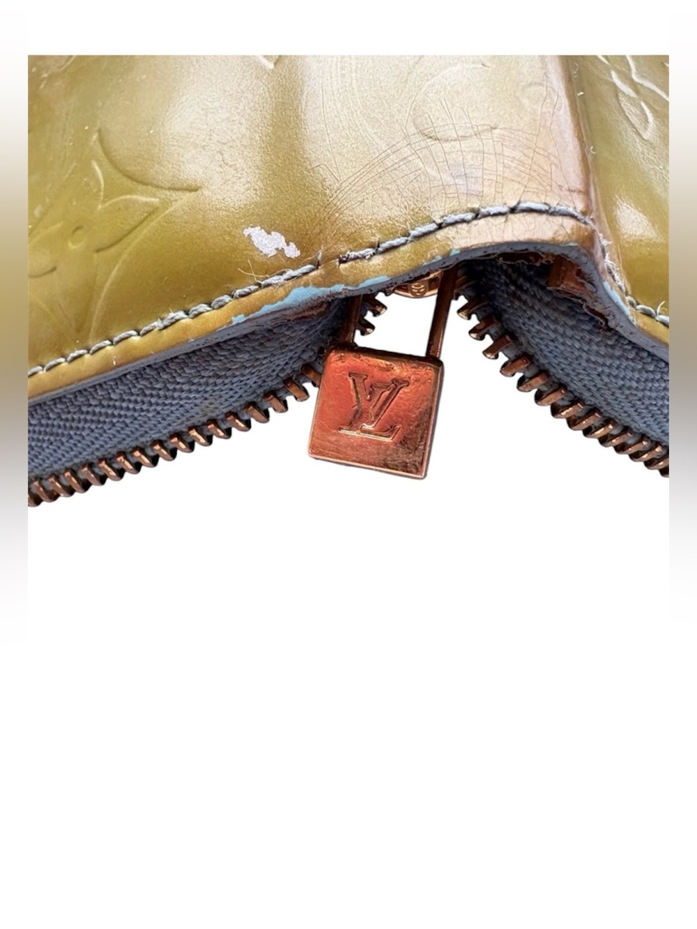 Louis Vuitton Monogram Vernis Small Zip Wallet – Yellow & Blue - Picture 3 of 6